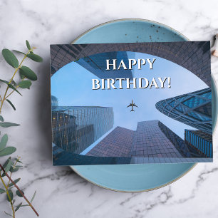 Cartão Postal Foto de Avião e Arrasca-Céus, Aniversário de Aviaç