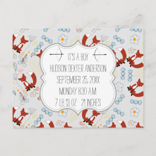 Cartão Postal Foto de Baby Boy Foto Fox Woodland Record Stats