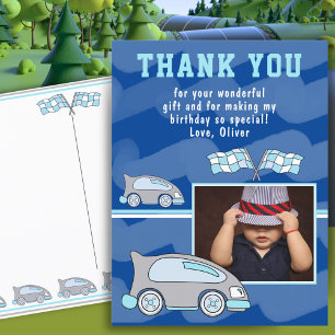 Cartão Postal Foto de Bandeira de Carro de Corrida Aniversário O