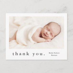 Cartão Postal Foto de Bebê com Nome Moderno