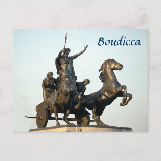 Cartão Postal Foto de Boudicca Statue em Londres (Frente)