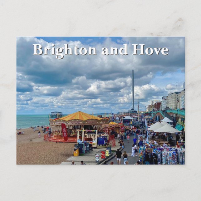 Cartão Postal Foto de Brighton e Hove Seafront (Frente)