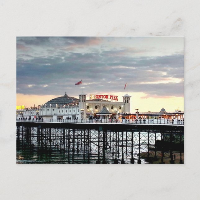 Cartão Postal Foto de Brighton Pier Sunset (Frente)