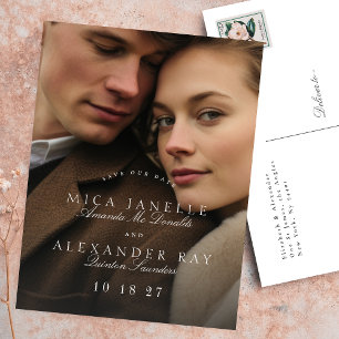 Cartão Postal Foto de caligrafia clássica formal Salvar a data