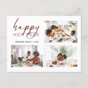 Cartão Postal Foto de Caligrafia de Ano Novo Feliz Elegante Feri