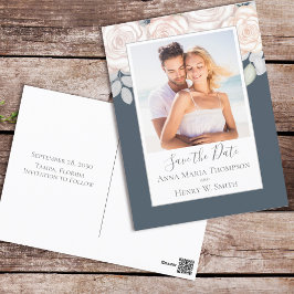 Cartão Postal Foto De Caligrafia Floral De Blush Por Aquarela El