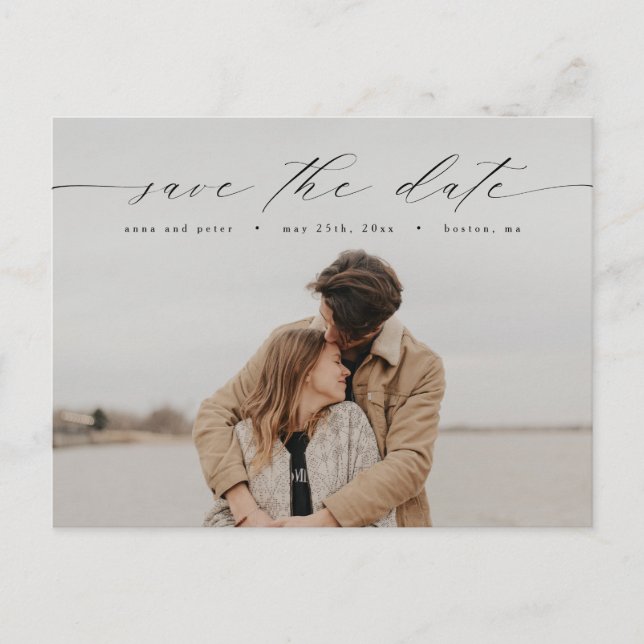 Cartão Postal Foto de caligrafia moderna Salva o Cartão-Postal d (Frente)