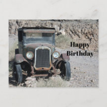 Foto de Carro Enferrujado Rústico de Aniversário