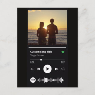 Cartão Postal Foto de Casal Moderno Personalizada Qualquer Músic