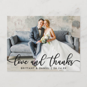 Cartão Postal Foto de casamento de amor moderno e elegante