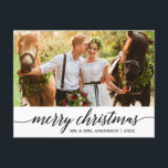 Cartão Postal Foto de Casamento de Natal Feliz da Caligrafia Mod<br><div class="desc">Cartão-postal de Natal Foto do Script de Caligrafia Elegante Moderno</div>
