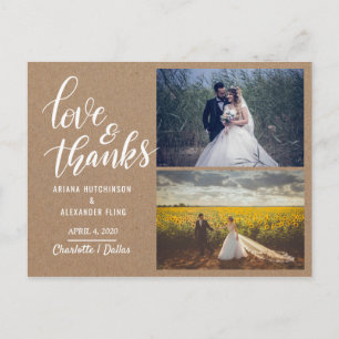 Cartão Postal Foto De Casamento De Papel Kraft, Reproduzida Por 