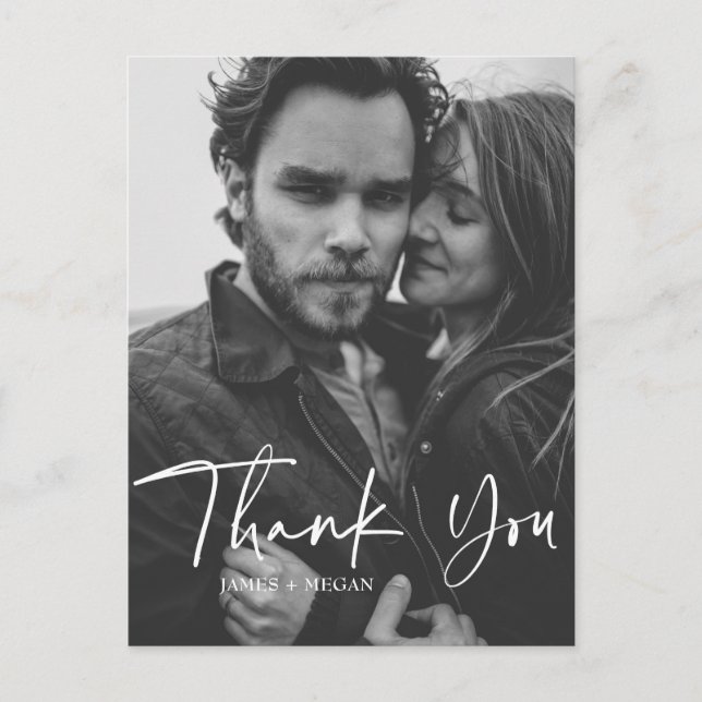 Cartão Postal Foto De Casamento De Roteiro Divertido Calliografi (Frente)