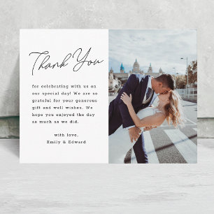 Cartão Postal Foto de Casamento de Script Minimalista Moderno - 
