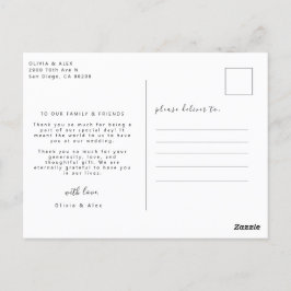 Cartão Postal Foto de Casamento Obrigado 