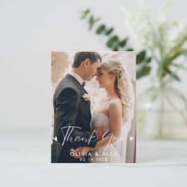 Cartão Postal Foto de Casamento Obrigado