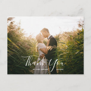 Cartão Postal Foto De Casamento Obrigado   Cartão-postal Elegan