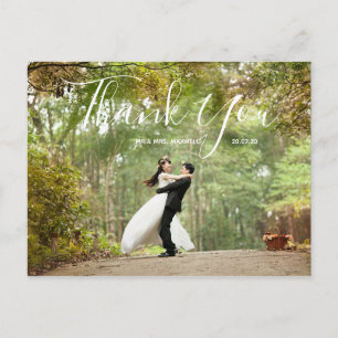Cartão Postal Foto De Casamento Obrigado Cartão-postal Elegan