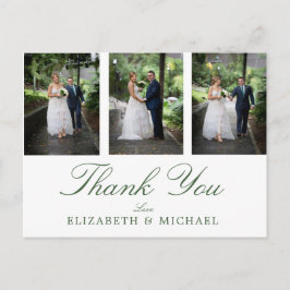 Cartão Postal Foto De Casamento Obrigado Elegante Modern