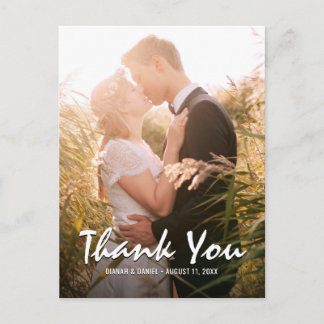 Cartão Postal Foto De Casamento Personalizado De Obrigado