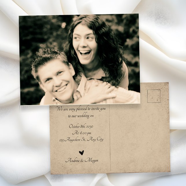 Cartão Postal Foto de casamento retrô (Criador carregado)