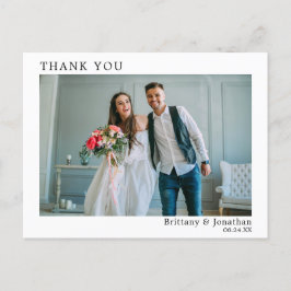Cartão Postal Foto de Casamento Simples Minimalista Moderna