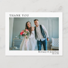 Cartão Postal Foto de Casamento Simples Minimalista Moderna