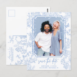 Cartão Postal Foto de Data de Salvamento de Casamento de Toile C