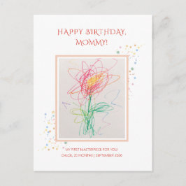 Cartão Postal Foto de Desenho Infantil Feliz Aniversário Mamãe L