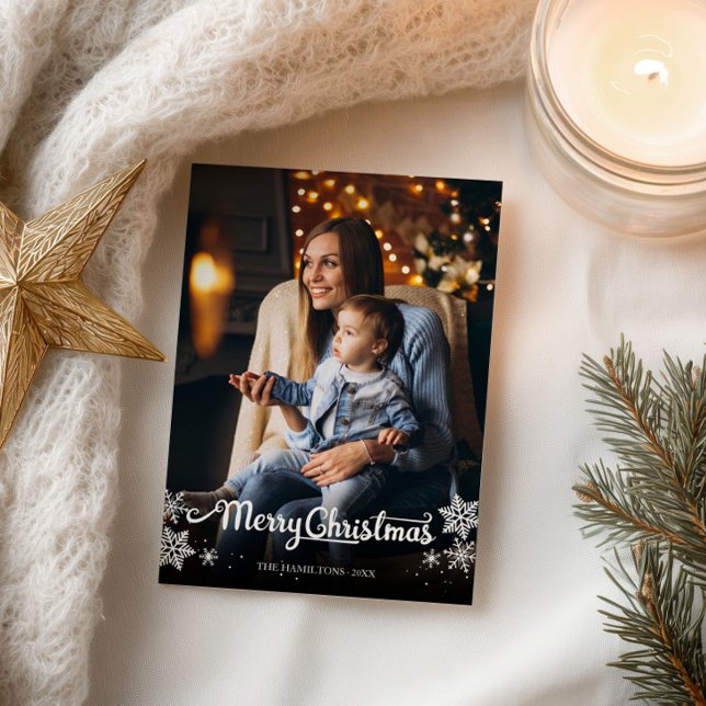 Cartão Postal Foto de Escuro de Neve com Escuro Branco Bonito (Criador carregado)