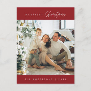 Cartão Postal Foto de Família de Natal Mais Alegre, Minimalista 