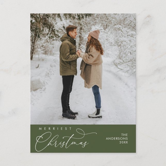 Cartão Postal Foto de Família de Natal Mais Alegre, Saudação Rom (Frente)