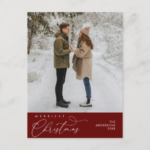 Cartão Postal Foto de Família de Natal Mais Alegre, Saudação Rom