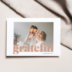 Cartão Postal Foto de Família Feliz Dia de Ação de Graças Grat