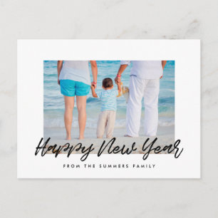 Cartão Postal Foto de família moderna de Ano Novo feliz
