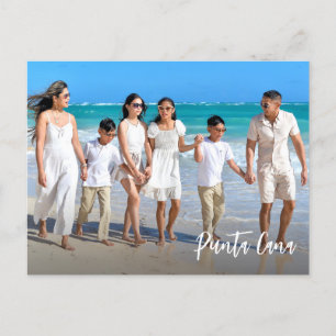 Cartão Postal Foto de Família Personalizada de Viagem Memorável
