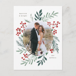 Cartão Postal Foto de Feriado Casado Elegante de Botânica de inv