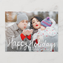 Cartão Postal Foto de feriado feliz por guião festivo