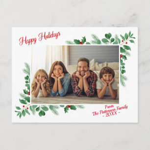 Cartão Postal Foto de feriados felizes da Folhagem de inverno mo