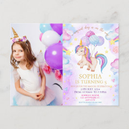 Cartão Postal Foto de Festa de Aniversário de Unicórnio