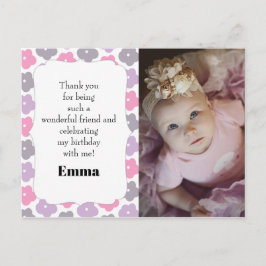 Cartão Postal Foto De Festa de aniversário Infantil Obrigado Púr