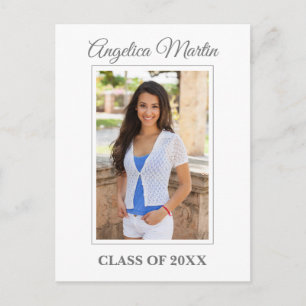 Cartão Postal Foto de Festa de formatura Branca Moderna