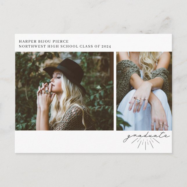 Cartão Postal Foto de Festa de formatura de Script de Arte de Li (Frente)