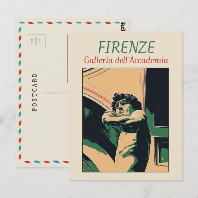 Cartão Postal Foto de Florence David Michelangelo Itália Pos (Frente/Verso)