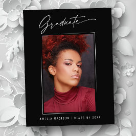 Cartão Postal Foto de Formando de Script de Tinta de Caligrafia 