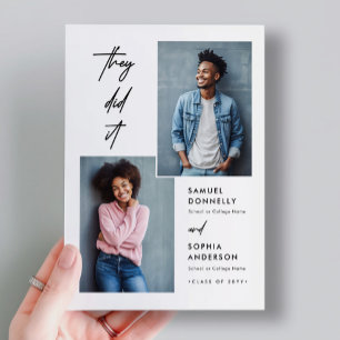 Cartão Postal Foto de Formatação Conjunta Dupla de Dois Formando