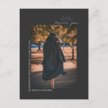 Foto de Formatura Arte de Linha Cinza Obrigado