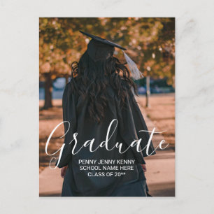 Cartão Postal Foto de formatura personalizada moderna e elegante