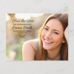 Cartão Postal Foto de formatura personalizada Salvar data endere
