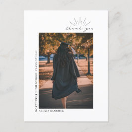 Cartão Postal Foto de Formatura Preto e Branco Arte Linear Agrad
